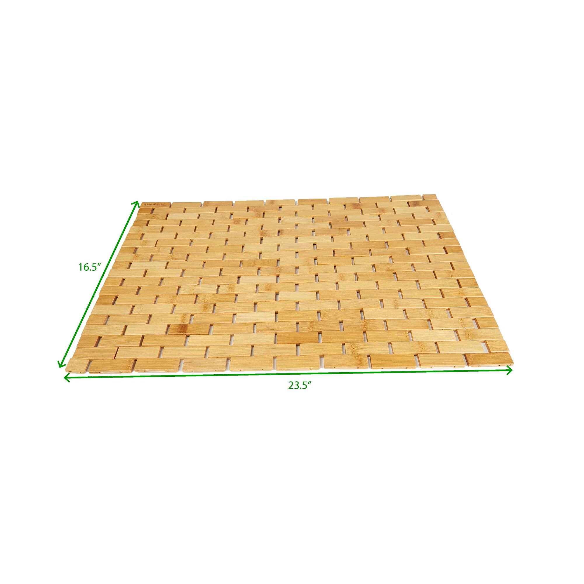 Mind Reader 23" Brown Luxury Bamboo Shower Bath Mat